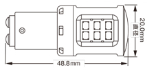 ピン球 LED ストップ レーシングギア 寸法図